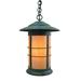 Arroyo Craftsman Newport 1-Light Outdoor Hanging Lantern Glass/Metal in Black/Brown | 13 H x 9.25 W x 9.25 D in | Wayfair NH-9LCS-BZ