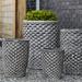 Dakota Fields Honeycomb 4-Piece Glazed Terracotta Pot Planter Set Clay & Terracotta in Gray | Wayfair BGRS3792 43865580