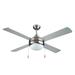 BLACK+DECKER 52" 4 - Blade Standard Ceiling Fan w/ Pull Chain & Light Kit Included, Crystal in Gray | Wayfair BCF5252