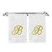 Bare Cotton Monogrammed 2 Piece Hand Towel Set Terry Cloth/100% Cotton in Gray/Blue/White | Wayfair 85-802-864-101