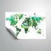 Dakota Fields Medrano Watercolorr Butterflies on the World Map Removable Wall Decal Vinyl in Green/White | 12 H x 18 W in | Wayfair