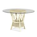 Braxton Culler Everglade Dining Table Glass/Wicker/Rattan in Brown | 29.3 H x 42 W x 42 D in | Wayfair 905-075/GL0999-061/BISQUE