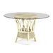 Braxton Culler Everglade Dining Table Glass/Wicker/Rattan in Brown | 29.3 H x 42 W x 42 D in | Wayfair 905-075/GL0999-061/BISQUE