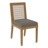 Braxton Culler Pine Isle Side Chair Upholstered/Wicker/Rattan/Fabric in Gray/Blue/Brown | 36 H x 18 W x 24 D in | Wayfair 1023-028/0229-66/HONEY