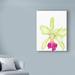 Bay Isle Home™ 'Small Orchid Beauty III' Acrylic Painting Print on Wrapped Canvas in Gray/Green/Pink | 19 H x 14 W x 2 D in | Wayfair