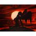 Buy Art For Less 'Fallen Angel' by Ed Capeau Graphic Art on Wrapped Canvas in Black/Red/Yellow, Size 12.0 H x 16.0 W x 1.5 D in | Wayfair