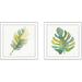 Bay Isle Home™ Tropical Fun Palms I - 2 Piece Picture Frame Graphic Art Print Set on Paper in Green/White | 16.5 H x 33 W x 1 D in | Wayfair