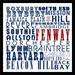 Buy Art For Less Boston Towns 7 by Brandi Fitzgerald - Picture Frame Textual Art Print on Paper in Blue/Red | 12 H x 12 W x 1 D in | Wayfair