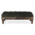Bradington-Young XL Rects 51.5" Wide Genuine Leather Tufted Rectangle Cocktail Ottoman in Brown | 17.5 H x 51.5 W x 33.5 D in | Wayfair