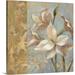 Winston Porter 'Amaryllis on Soft Blue' by Anieyah Painting Print on Canvas Canvas, Polyester in Blue/Green/White | 16 H x 16 W x 1.25 D in | Wayfair