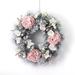 DarbyCreekTrading Peony, Magnolia & Berry Pastel Christmas Silk Wreath Silk in Gray/Pink | 24 W x 8 D in | Wayfair CW1152-26