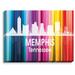 DiaNoche Designs 'City II Memphis Tennessee' by Angelina Vick Graphic Art on Wrapped Canvas in Blue/Green/Indigo | 11 H x 14 W x 1 D in | Wayfair