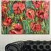 Design Art ' Poppies Watercolor Drawing' Painting Print on Wrapped Canvas in Red | 8 H x 12 W x 1 D in | Wayfair PT14972-12-8