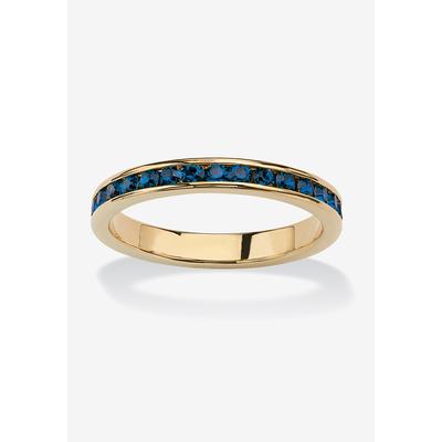 Women's Yellow Gold Plated Simulated Birthstone Eternity Ring by PalmBeach Jewelry in September (Size 7)