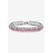 Women's Silver Tone Tennis Bracelet Simulated Birthstones and Crystal, 7" by PalmBeach Jewelry in June