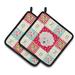 Caroline's Treasures Havanese Dog Love 2-Piece Potholder Set Polyester in Green/Red | 7.5 W in | Wayfair CK5185PTHD