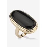 Women's Gold-Plated Black Onyx Ring by PalmBeach Jewelry in Gold (Size 10)