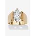 Women's Yellow Gold Plated Cubic Zirconia Solitaire Engagement Ring by PalmBeach Jewelry in Gold (Size 11)