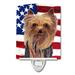 Caroline's Treasures USA American Flag w/ Fox Terrier Ceramic Night Light Ceramic in Red | 6 H x 4 W x 3 D in | Wayfair SC9013CNL