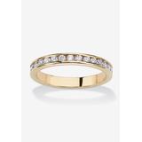 Women's Yellow Gold Plated Simulated Birthstone Eternity Ring by PalmBeach Jewelry in April (Size 8)