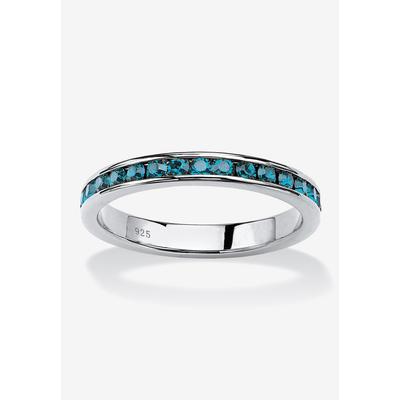 Women's Sterling Silver Simulated Birthstone Stackable Eternity Ring by PalmBeach Jewelry in December (Size 8)