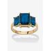 Women's Yellow Gold-Plated Simulated Emerald Cut Birthstone Ring by PalmBeach Jewelry in September (Size 5)