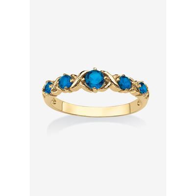 Women's Yellow Gold-Plated Simulated Birthstone Ring by PalmBeach Jewelry in September (Size 10)