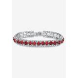 Women's Silver Tone Tennis Bracelet Simulated Birthstones and Crystal, 7" by PalmBeach Jewelry in July