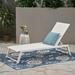 Wade Logan® Petrie Mesh Reclining Chaise Lounge Metal in White | 12.5 H x 26 W x 76.5 D in | Outdoor Furniture | Wayfair