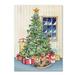 The Holiday Aisle® 'Night Before Christmas III' Print on Wrapped Canvas in Blue/Green/Red | 19 H x 14 W x 2 D in | Wayfair