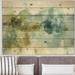 East Urban Home Abstract Watercolor Green House - Modern Print on Natural Pine Wood in Brown/Green | 12 H x 20 W x 1 D in | Wayfair