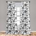 East Urban Home Ambesonne Abstract Window Curtains, Hand Drawn Circular Doodle Lines Dots Swirls Pattern Monochrome Simplistic Design | Wayfair