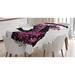 East Urban Home Ambesonne Fashion Tablecloth, Woman Furry Hat & Floral Dress Nostalgic Magazine Catwalk Look Feminine | 52 D in | Wayfair