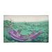 White 24 x 0.4 in Area Rug - East Urban Home Boat Among Lily Pads Green/Purple Area Rug Chenille | 24 W x 0.4 D in | Wayfair