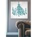 Rosdorf Park 'Luxurious Lights III Turquoise' Framed Oil Painting Print on Canvas in Blue/Gray/Green | 18 H x 18 W x 0.75 D in | Wayfair