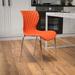 Flash Furniture Lowell Contemporary Chair Plastic/Acrylic/Metal in Orange | 31 H x 17 W x 17 D in | Wayfair LF-7-07C-ORNG-GG