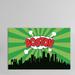 East Urban Home Comic Book Skyline Series: Boston Graphic Art on Wrapped Canvas in Black/Green/White | 8 H x 12 W x 0.75 D in | Wayfair