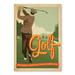 East Urban Home 'Practice Golf' by Joel Anderson - Unframed Advertisements Print Wood/Paper in Brown/Green | 16 H x 12 W x 1.5 D in | Wayfair