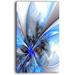 Design Art Symmetrical Large Blue Fractal Flower Graphic Art on Wrapped Canvas in Black/Blue/White | 20 H x 12 W x 1 D in | Wayfair PT12056-12-20