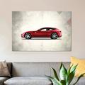 East Urban Home 'Vintage Italia Series: Ferrari FF' Graphic Art Print on Canvas in Black/Green/White | 8 H x 12 W x 0.75 D in | Wayfair