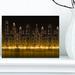 Design Art Modern City w/ Illuminated Skyscrapers Cityscape Photographic Print on Wrapped Canvas in Black | 8 H x 12 W x 1 D in | Wayfair