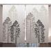 East Urban Home Pine Trees Decor Nature/Floral Semi-Sheer Rod Pocket Curtain Panels Polyester in Brown | 84 H in | Wayfair ESTN1646 40421972