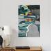 East Urban Home 'Mid-Century Collage IV' Painting Print on Canvas in Blue/Gray/Green | 12 H x 8 W x 0.75 D in | Wayfair ESUR3354 37327537