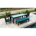 Willa Arlo™ Interiors Thornaby 5 Piece Outdoor Dining Set w/ Sunbrella Cushion Wood/Glass in Brown | 29.5 H x 78.75 W x 39.25 D in | Wayfair