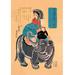 Buyenlarge Namibian Ukiyo-e Elephant by Utagawa Yoshitoyo Painting Print in Blue/Gray/Yellow | 42 H x 28 W x 1.5 D in | Wayfair 0-587-01317-6C2842