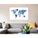 East Urban Home 'Watercolor Map Of The World Map, Blues & Purples' By Michael Tompsett Graphic Art Print on Canvas Canvas, in Blue/Indigo | Wayfair