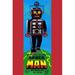 Buyenlarge Mechanical Walking Space Man - Advertisements Print in Blue/Red | 30 H x 20 W x 1.5 D in | Wayfair 0-587-24955-2C2030