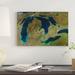 East Urban Home 'Satellite View Of The Great Lakes, USA II' By Stocktrek Images Graphic Art Print on Wrapped Canvas Canvas, in Blue/Green | Wayfair