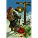 Buyenlarge 'A Merry Christmas' Graphic Art in Blue/Brown/Green | 30 H x 20 W x 1.5 D in | Wayfair 0-587-22962-4C2030