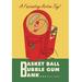 Buyenlarge Basket Ball Bubble Gum Bank - Unframed Advertisements Print in Green/Red/Yellow | 30 H x 20 W in | Wayfair 0-587-21644-1C2030